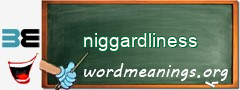 WordMeaning blackboard for niggardliness